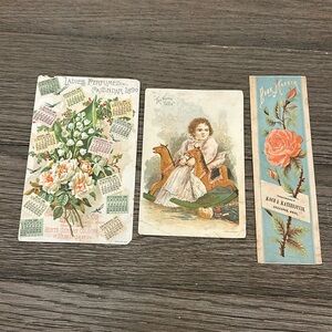Antique advertising trade cards bookmark Hoyt’s German cologne stoves dry goods